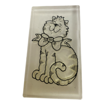 Provo Craft Clear Rubber Stamp  Happy Cat Smiling in Bow Tie Animal Card Making - £8.78 GBP