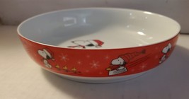 Peanuts Snoopy Santa Christmas ceramic serving holiday pasta bowl 8.5&quot; dia NEW - £17.63 GBP