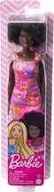 Barbie African American Afro Doll Pink Logo Print Dress and Sandals - £18.84 GBP