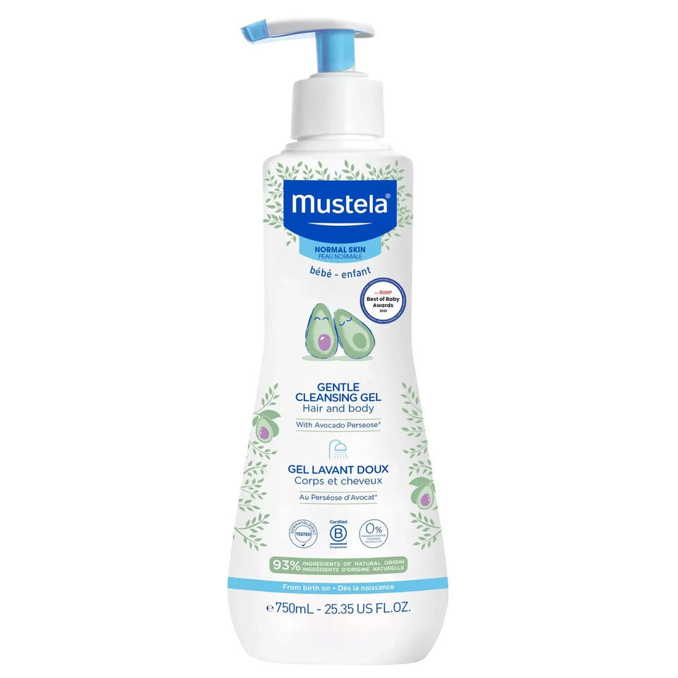 Mustela Baby Gentle Cleansing Gel Hair and Body Wash - 25.35 US FL. Oz.
