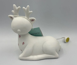 Ceramic LED Fawn Deer Christmas Holiday White Figurine 7” Tall Decoration Figure - $7.38