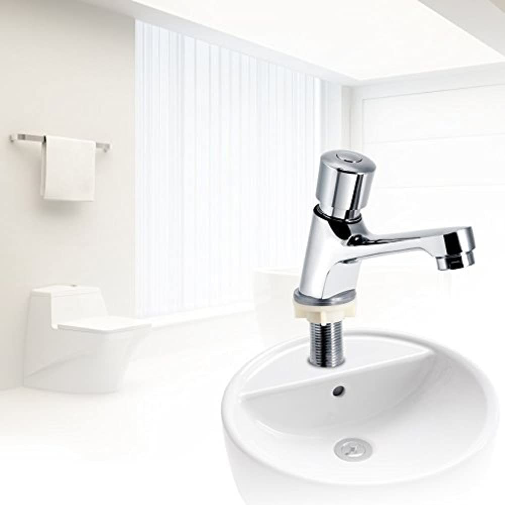 Single Handle Metering Faucet Public Bathroom Chrome Plated Self Closing... - $35.96