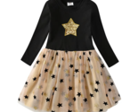 NEW Flip Sequin Gold Star Girls Long Sleeve Christmas Tutu Dress 3-4 - £10.40 GBP