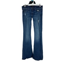 Hollister Junior Women&#39;s Flare Jeans Size 1 W25 Blue Denim Cotton Blend - £13.83 GBP