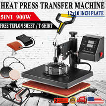 5 in 1 Heat Press Machine Swing Away Digital Sublimation T-Shirt /Mug/Ha... - £350.61 GBP