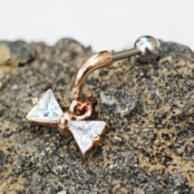 Rose Gold Art of Brilliance Take a Bow Cartilage Earring - $21.99