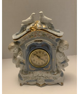 Vintage Porcelain Victorian French Style Mantle Quartz Clock W/Cherubs &amp;... - $761.39 MXN