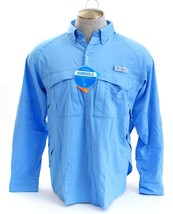 Columbia PFG Omni Shade Blue Airgill Lite Button Front Fishing Shirt Men&#39;s NWT - £54.98 GBP