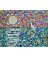 Painting Seascape Original Van Gogh Style Direct From Signed ByArtist Sa... - $17.74