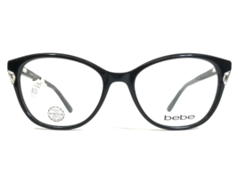 Bebe Eyeglasses Frames BB5178 001 JET Black Cat Eye Swarovski Crystals 53-17-135 - £52.96 GBP