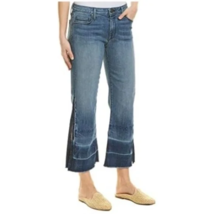 Parker Smith Byron Crop Straight Leg Block Raw Hem Jeans Side Slit Denim... - $784.30 MXN