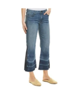 Parker Smith Byron Crop Straight Leg Block Raw Hem Jeans Side Slit Denim... - $784.30 MXN