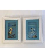 Pair  of Framed Resin 3D Tropical Fish Wall Hanging Nautical DecorShadow... - $15.84