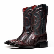 MISSOURI Genuine Snake Skin Cowboy Boot from the Western Collection BlackCherry image 3