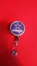 Dallas Cowboys work Retractable Reel ID Badge Holder football nurse Dr cna - £3.83 GBP