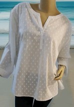 New Van Heusen Women&#39;s White Dotted Top/Blouse  XXL/TTG - $176.89 MXN