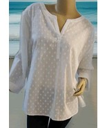 New Van Heusen Women&#39;s White Dotted Top/Blouse  XXL/TTG - $172.69 MXN