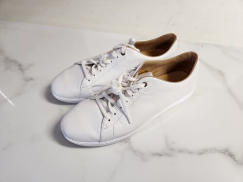 COLE HAAN Womens 10.0B Grand Crosscourt White Leather Lace Up Sneakers W... - $59.40