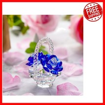 Elegant Crystal Blue Rose Paperweight - Perfect Gift for Special Occasions - $542.23 MXN