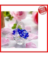 Elegant Crystal Blue Rose Paperweight - Perfect Gift for Special Occasions - $40.82 CAD