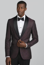 Jos. A. Bank Slim Fit Floral Formal Dinner Jacket for Men, 40 Short, Bur... - £106.91 GBP