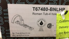 Brizo Siderna Roman Tub Filler with Hand Shower less Handles T67480-BNLHP - $593.99