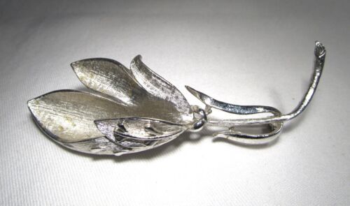 Primary image for Vintage Coro Pegasus Silver Tone 3 Dimensional Flower Brooch Pin C3531