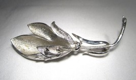 Vintage Coro Pegasus Silver Tone 3 Dimensional Flower Brooch Pin C3531 - $44.55