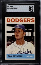 Don Drysdale 1964 Topps Baseball Card #120- SGC Graded 8 NM-MT (Los Angeles Dodg - £150.52 GBP
