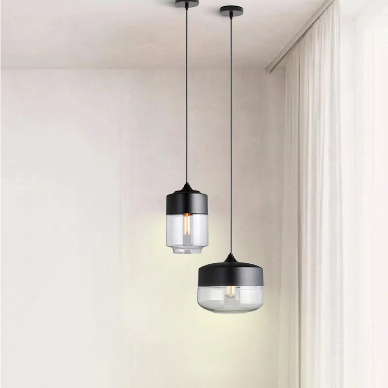 Ing room kitchen fixtures bedroom decor restaurant chandelier black nordic hanging lamp thumb200