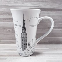 222 Fifth City Scenes Black &amp; White 20 oz. Porcelaine Fine Latte Coffee ... - £16.25 GBP