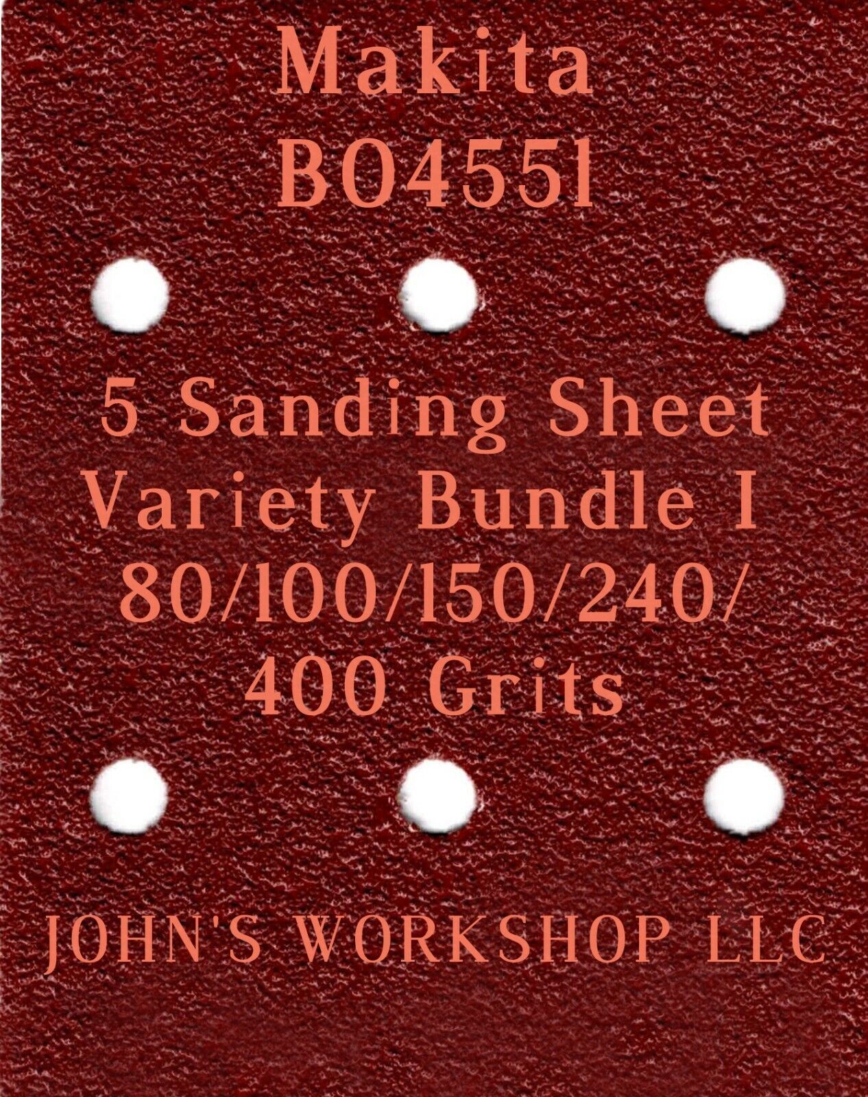Makita BO4551 - 80/100/150/240/400 Grits - 5 Sandpaper Variety Bundle I - $4.99