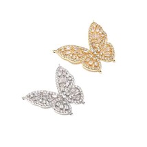 Baguette CZ Gold Silver Butterfly Charm, Sku#ZX127 - £4.68 GBP