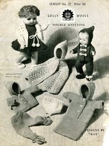 Vintage knitting pattern for dolls outfits Golly 22 Dolls sizes 11 - 14 in. PDF - $3.00