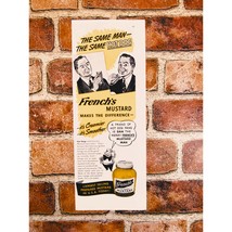 1940 French&#39;s Mustard MCM Print Ad - Sad Man vs Happy Man Eating Hot Dog - $14.84