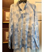 NWT PUMA  Daydream Blue & White Cloud Long Sleeve Mock Golf Shirt -  XXL UPF50 - $39.99