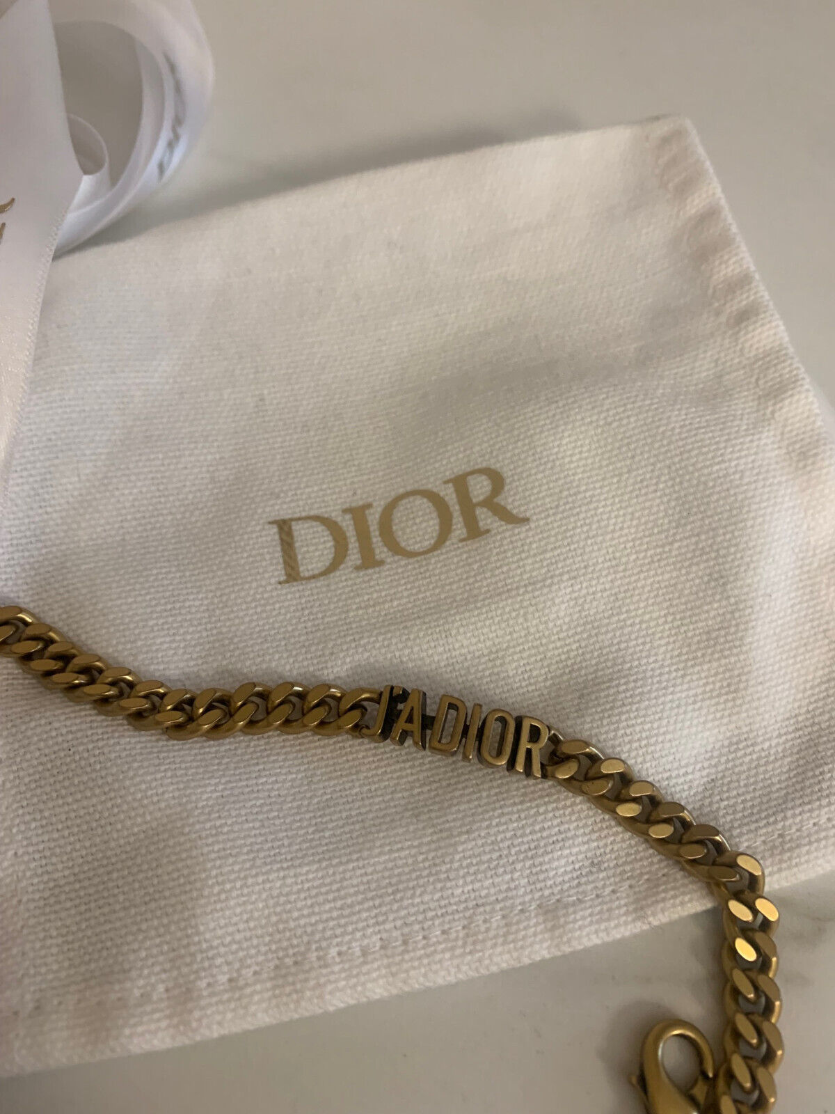 Christian Dior Chain Link Bracelet in Brass gold colour finish "J'ADIOR" - £373.94 GBP