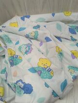 Vintage baby crib sheet woodland animals yellow bears purple raccoons gr... - $10.29