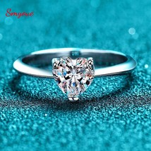 Heart Cut 2ct Real Moissanite Engagement Ring Solitaire Sparkling Simulated Diam - £72.07 GBP