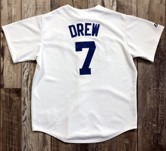 JD Drew #7 Los Angeles Dodgers Majestic Baseball Jersey White Size XL - £69.98 GBP