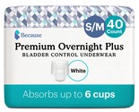 Because Unisex Premium Overnight Plus Pull Up Underwear  40 Count S/M - $45.80