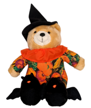 Baby Bear Plush Doll Bat Slippers Witch Hat Friendly Stuffed Animal Halloween LG - $11.83