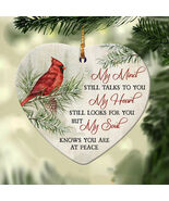 Red Cardinal Heart Ornament, Heaven Memorial Gift, Christmas Ornament Gifts - $16.99