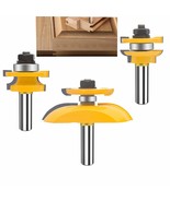 Oletbe 3 Pc. Router Bit Set, 1/2-Inch Shank Round Over Cove Raised Panel... - $52.26