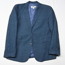 Joseph Abboud Large Blue Check 100% Cotton Mens Suit Jacket Blazer Sport Coat - $64.99