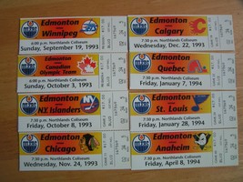 NHL 1993-94 Edmonton Oilers Northlands Coliseum Ticket Stubs  $7.95 Each - £6.00 GBP
