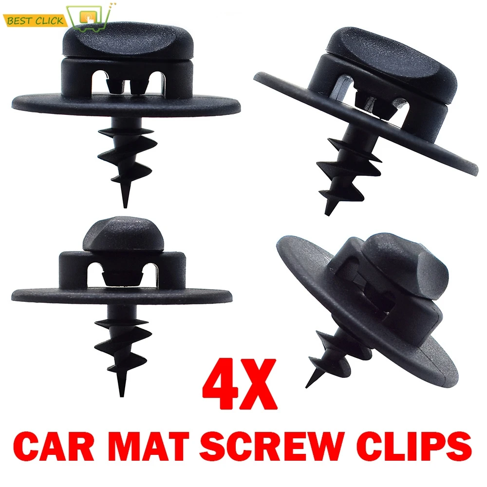 4Pcs Floor Mat Fixing Clips For VW Audi Seat Skoda Screw Oval Hole Turn Twist - £9.88 GBP