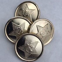 Soviet Military Gold Tone Vintage USSR Button Lot of Four - $12.00