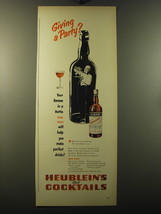 1950 Heublein&#39;s Manhattan Club Cocktails Ad - Giving a party? - £14.76 GBP