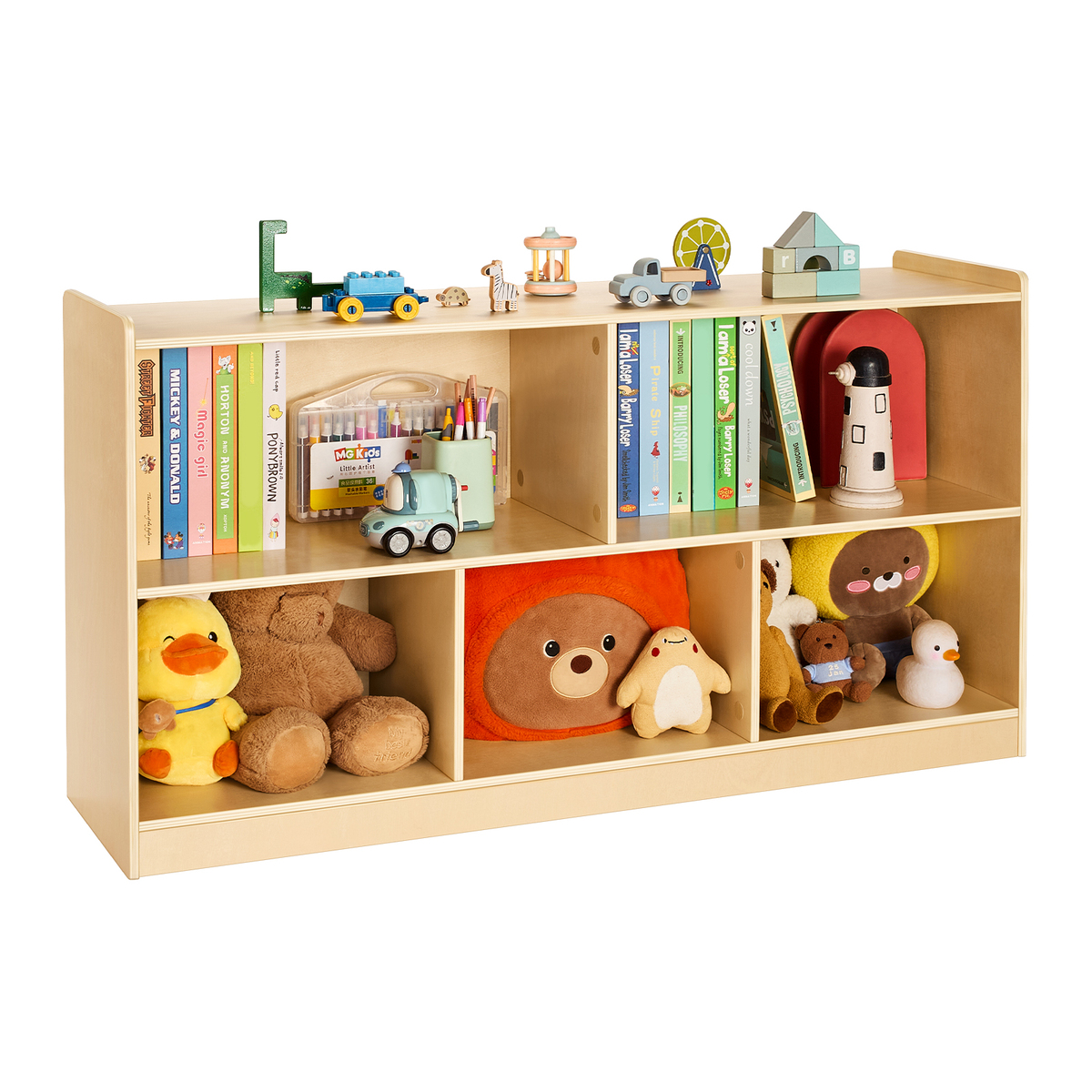 VEVOR Montessori Bookshelf, 45 in Width Toy Organizer, 5-Section Cabinet... - $85.99